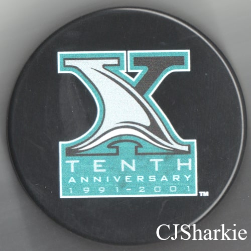 Sharks 10th Anniversary Logo Puck