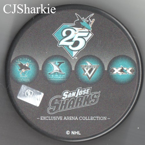 Sharks 5th Anniversary Puck back view