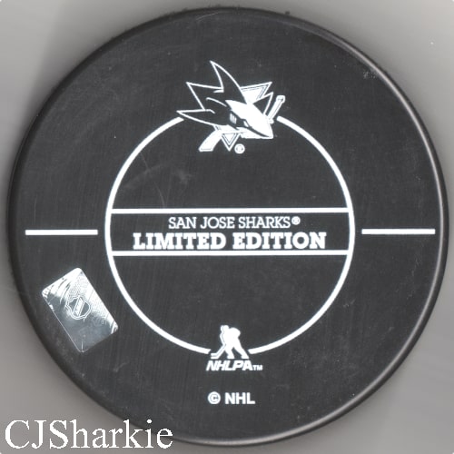 2014 San Jose Sharks Olympic Participants Puck back view