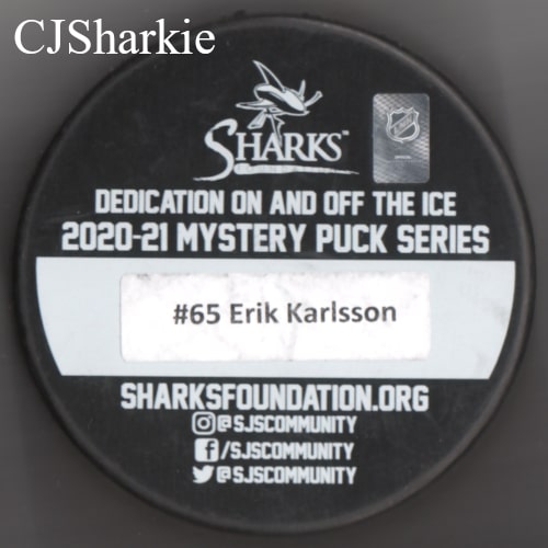 2020-2021 Hockey Fights Cancer Puck back view