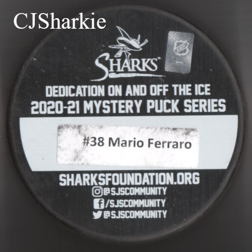 2020-2021 Hockey Fights Cancer Puck back view
