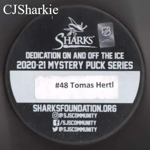 2020-2021 Hockey Fights Cancer Puck back view