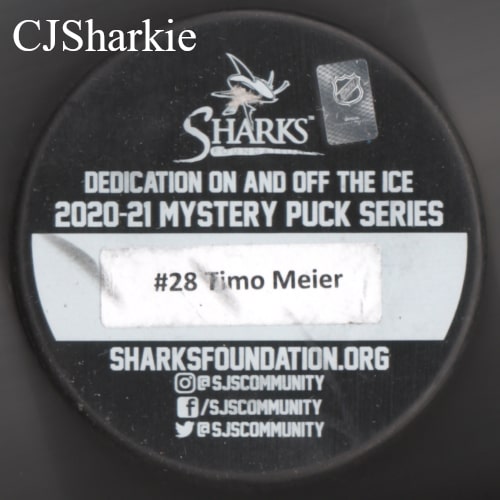 2020-2021 Hockey Fights Cancer Puck back view