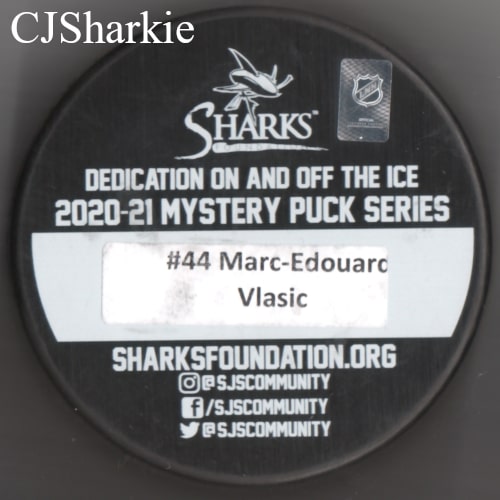 2020-2021 Hockey Fights Cancer Puck back view