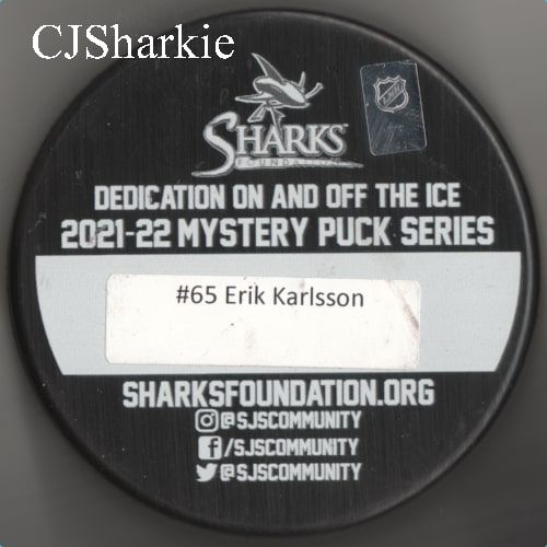 2021-2022 China Sharks Puck back view