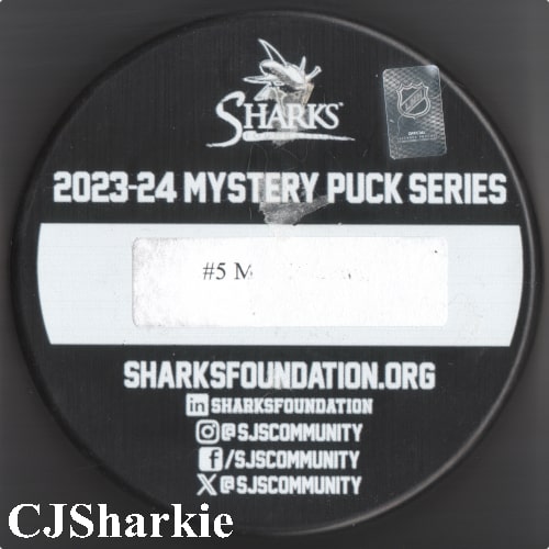 2023-2024 Warriors x Sharks Puck back view