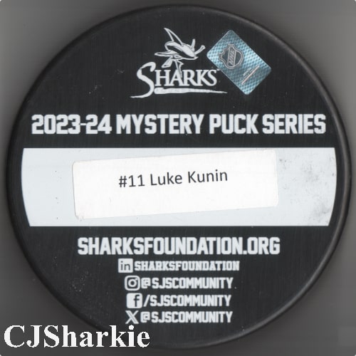 2023-2024 Sharks Lunar New Year Puck back view