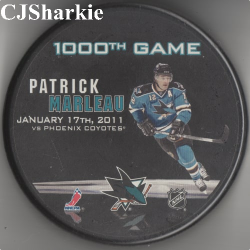 Patrick Marleau 1000 Game Puck