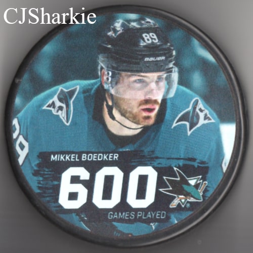 Mikkel Boedker 600 Games Played Puck
