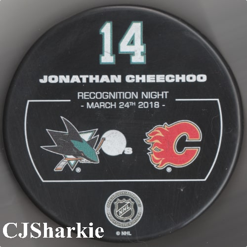 Cheechoo Recognition Night Puck