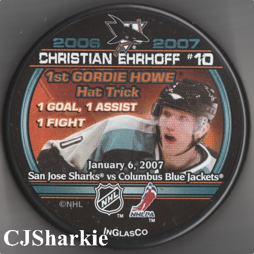 Christian Ehrhoff Gordie Howe Hat Trick Puck