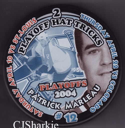 2004 Playoffs Patrick Marleau 2 Playoff Hattricks Puck
