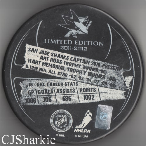 Joe Thoronton Puck back view