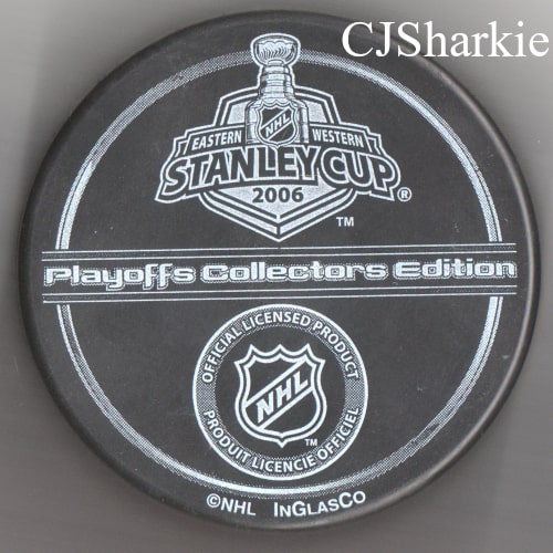 2006 1st Round Playoffs vs the Nashville Predators Puck back view