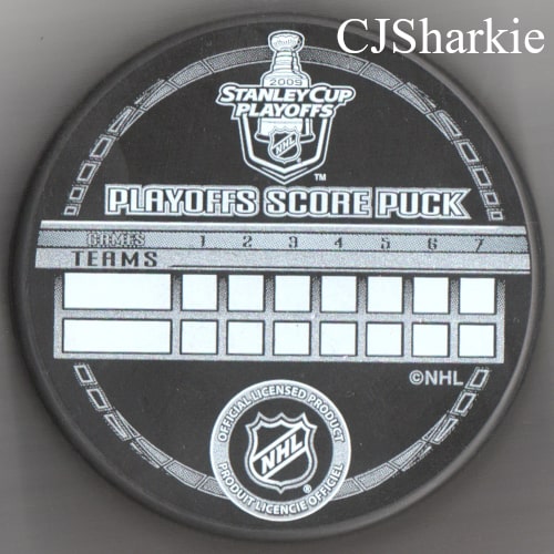 2009 1st Round Playoff vs the Anaheim Ducks Puck back view