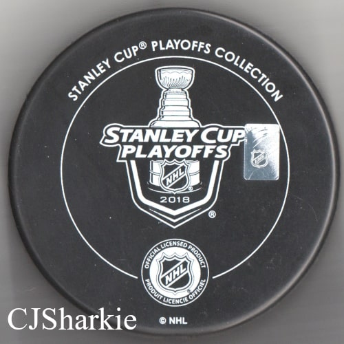 2018 1st Round Playoff vs the Anaheim Ducks Puck back view
