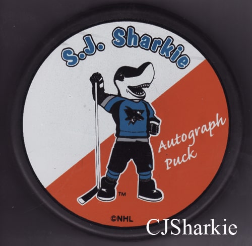 SJ Sharkie Autograph Puck