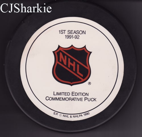 1991-1992 Bitten Text Logo 1st Season Limited Edition Puck back view