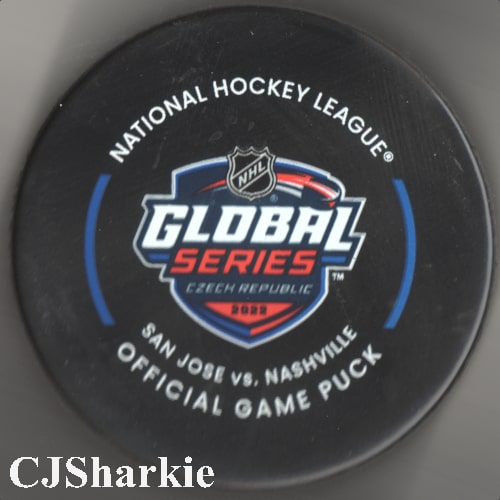 2022 NHL Global Series Czech Republic Game Puck