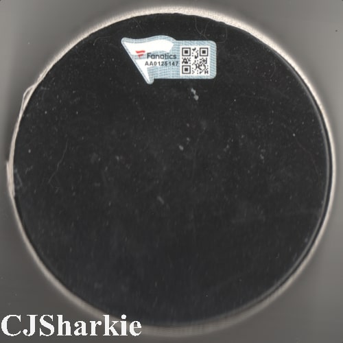 2022 NHL Global Series Czech Republic Game-Used Warmup Puck back view
