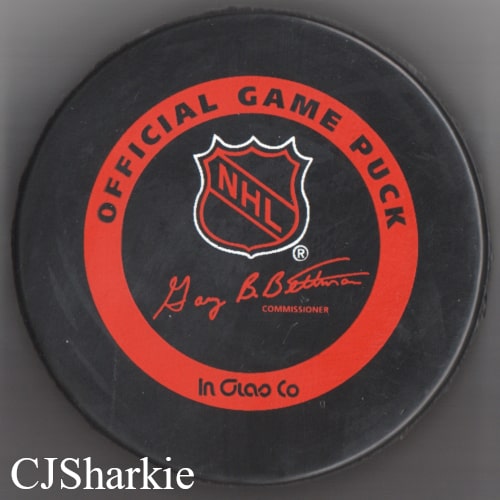 1998 Sharks Vs Flames Tokyo Game Puck back view