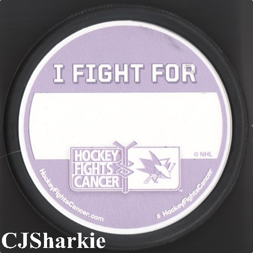 Sharks Hockey Fights Cancer Puck
